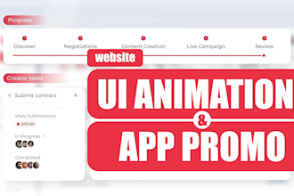 make stunning website ui animation or app promo
