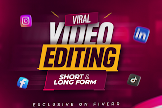 do professional youtube video editing, instagram reels and tiktok videos