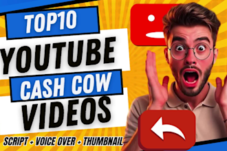 create luxury top10 faceless cash cow videos for youtube automation channel