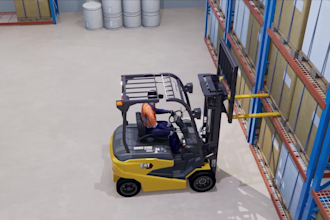 create 3d industrial animation video for machinery  forklift product animation