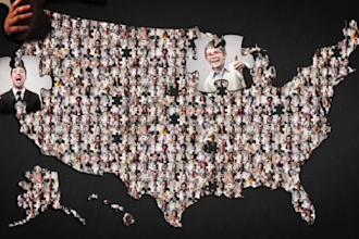 create a jigsaw puzzle mosaic, logo intro, or photo reveal animation