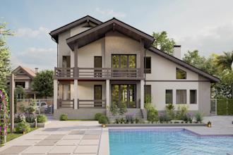 design modern backyard landscape with 3d visualization