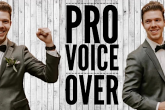 record a deep american male voice over