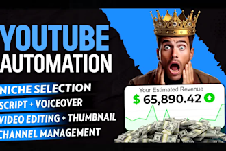setup youtube automation channel business and create cash cow videos for you