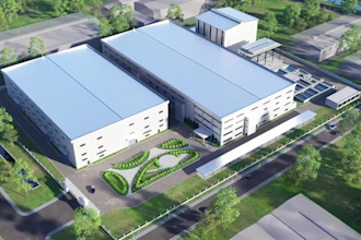 design industrial warehouse, factory and 3d rendering