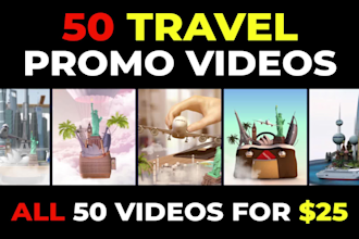 make 50 travel videos with your logo