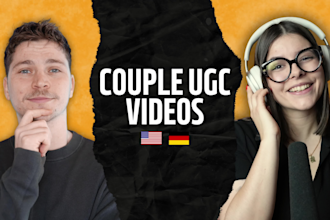 create couple ugc video ads in german or english