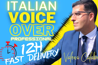 record italian male voice over actor for spot, youtube, motivational video