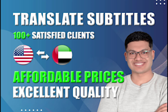create premium english, arabic subtitles or captions