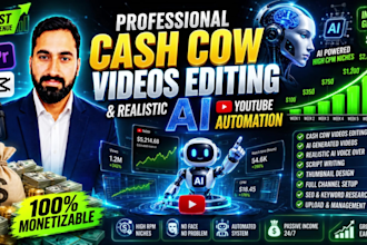do professional cash cow video editing and youtube automation ai expert