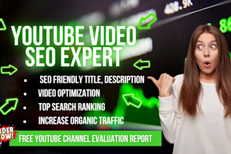 be your youtube vedio SEO specialist for top ranking