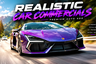cinematic ai commercials video and automotive video ads, ai car commercials