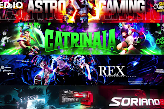 design gaming youtube channel art banner
