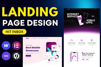design landing, sales or squeeze page by elementor, framer, webflow, wix studio