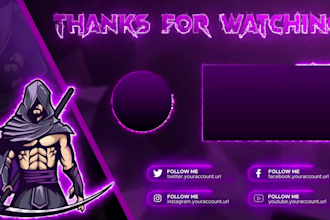 do youtube end screen, outro, end card 12 hours delivery 4k
