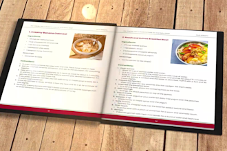 design and format cookbooks, nutritional, recipes and meal plan book, ebook