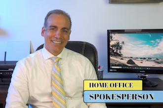 film a male spokesperson video in a home office