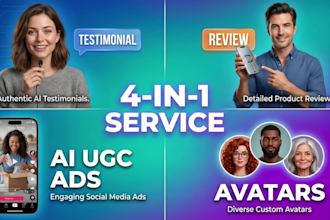create realistic ai ugc videos, ai ugc video ads, ai testimonials, ugc reviews