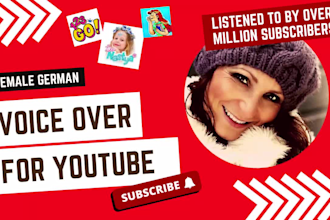 provide a female german voice over for your youtube channel
