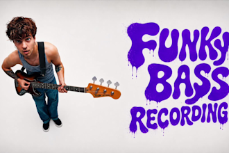 record funky bass guitar for your track