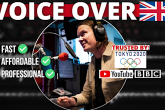 record a professional voice over in authentic british accent