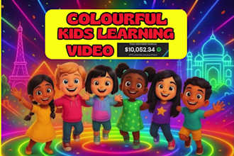 create engaging 2d 3d animation video for kids, preschool, youtube kids learning