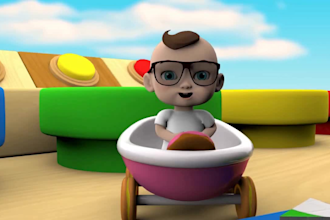 do 3d kids cartoon character baby story animated video, 3d animated music video