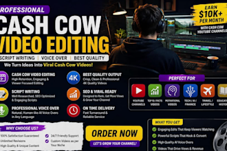 edit  you tube faceless videos with engaging  visuals