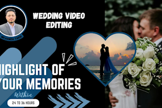 edit cinematic wedding video and highlights
