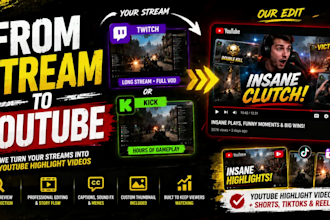 edit twitch and kick streams into youtube videos