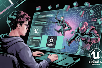 develop unreal engine game, animation, add new features, mvp, fortnite map, uefn