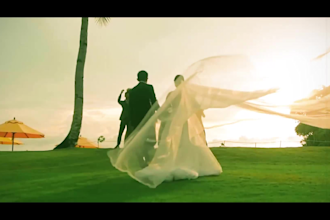 do professional wedding video editing cinematic, emotional