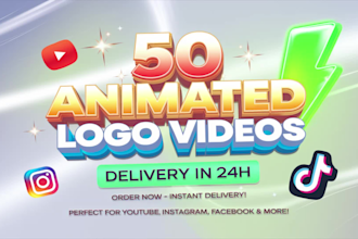 create 50 animated logo videos in 24 hours