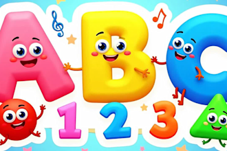 make fun kids learning animation and educational videos for youtube in 24hours