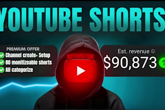 set up and automate youtube shorts channel with 80 viral videos