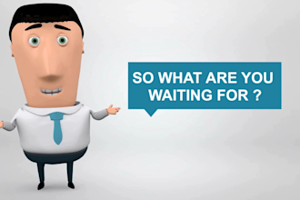 create a promote business video with my cartoon character animated explainer