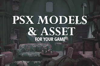 make psx, ps1, ps2 and lowpoly style models and assets for game