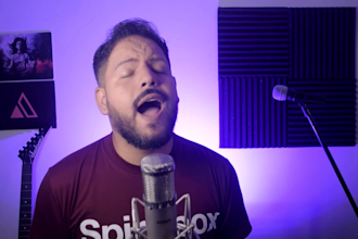record powerful male vocals on your rock, edm or pop song