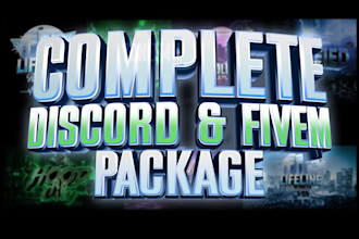do animated rp logo, banner  for fivem and discord server, loading screen, gfx
