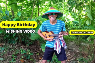 make happy birthday wishing video with my ukulele
