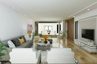 create 3d interior design and render for architecture