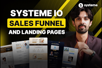 build systeme io sales funnel, systeme io landing page and systeme io website