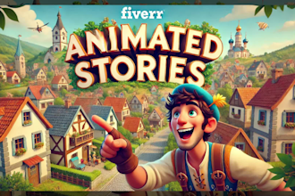 create ai animation story, ai video art, african folktales, kids cartoon