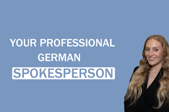 create a stunning female german spokesperson video
