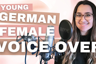 record a female german voice over in a young voice