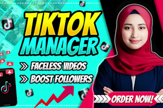 create viral faceless tiktok videos to grow followers with tiktok manager