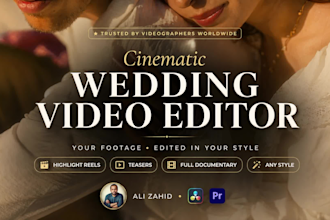 edit a cinematic wedding video highlight and social media reel