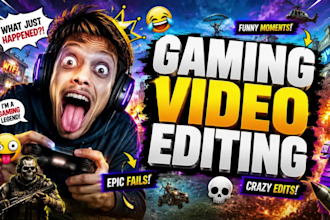 edit funny gaming montages video editing with sound effects subtitles and memes