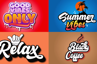 design custom typography t shirt, script, font and text logo