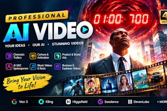 produce ai cinematic film animation, movie trailers and professional short video
